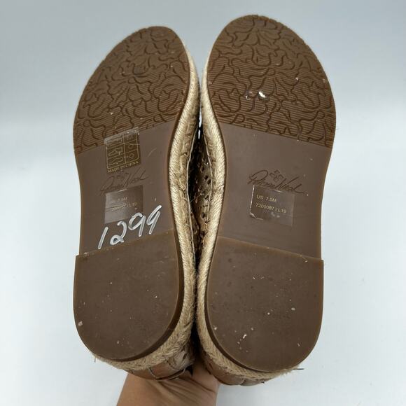 Patricia Nash Elena Gold Metallic Slip On Espadrille Shoes Size 7.5 - Picture 8 of 8